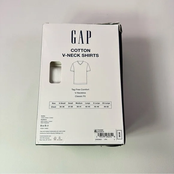4/$25**
**3 Pack Men’s Sz Small GAP Cotton V-Neck Shirts Pack White 100% Cotton - Picture 2 of 3
